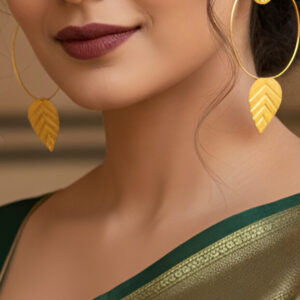 Golden leaf earrings