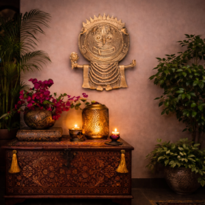 Handcrafted Dhokra Brass Lord Jagannath Wall Hanging |Tribal Folk Art