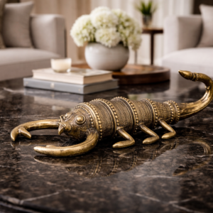 Dhokra Brass Scorpion – Handcrafted Tribal Art Figurine (2×7 inch)