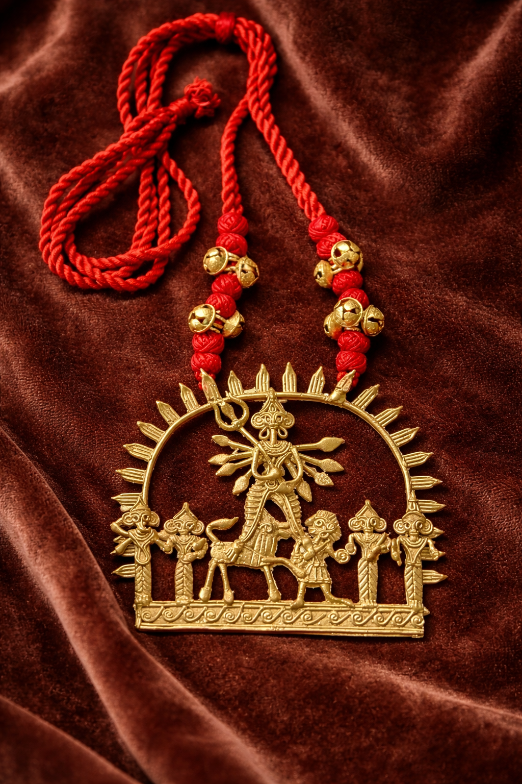 Goddess Durga metal pendant - Image 2