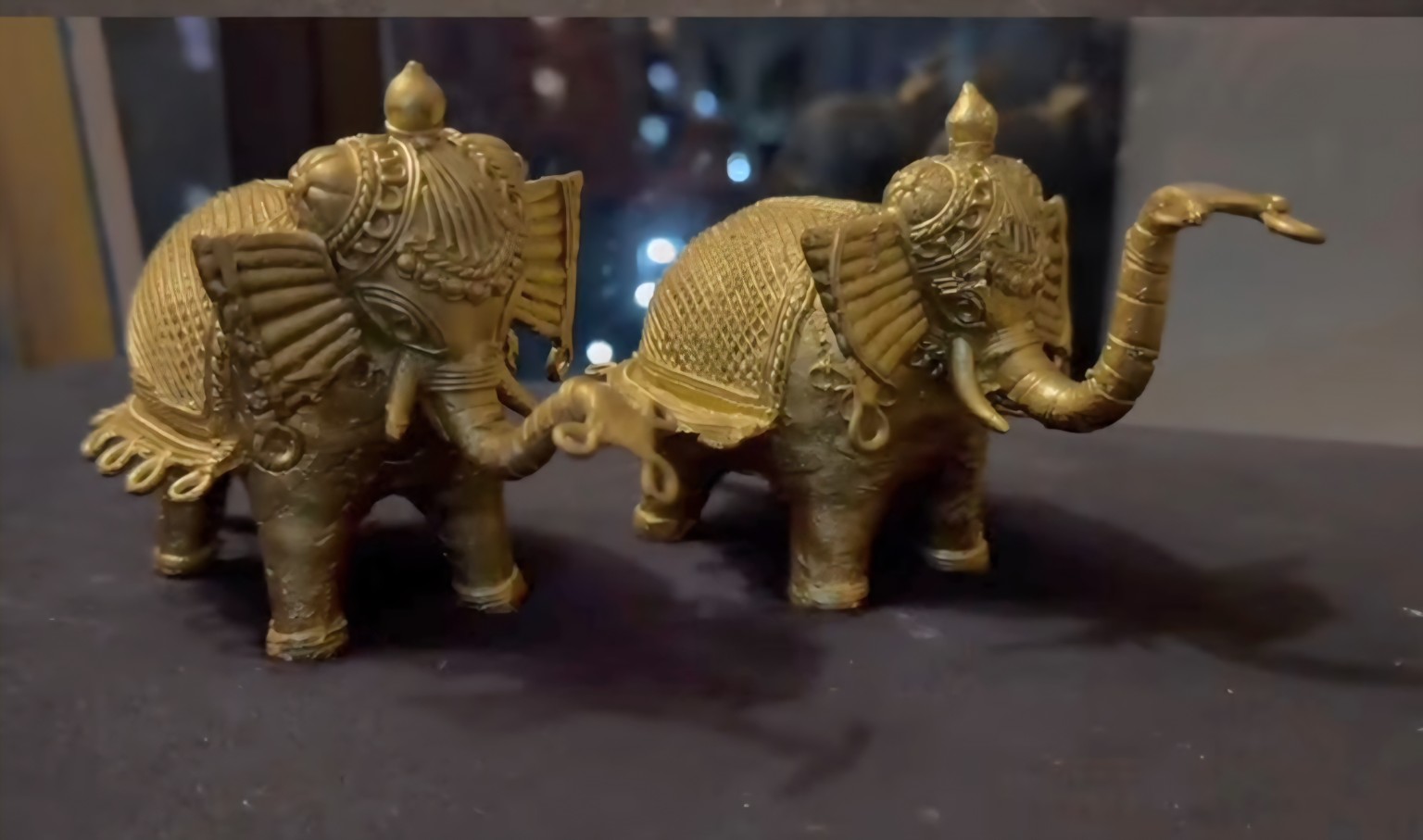 Royal Brass Elephant Duo – The Legacy of Dhokra /Handcrafted Brass Elephant Pair – Dhokra Art Decor - Image 2