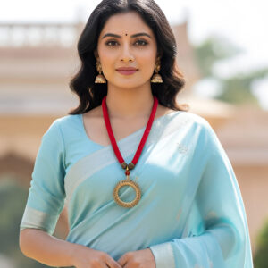 Handcrafted Dhokra Brass Pendant with Red Thread