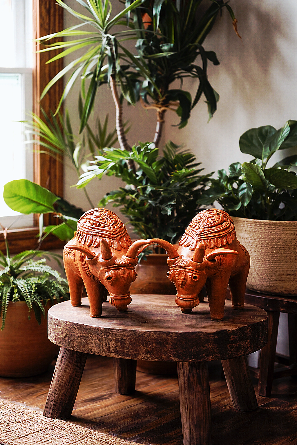 Unique Terracotta Bull Figurine – Handcrafted Rural Art Decor
