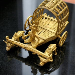 Brass Bullock Cart Showpiece – Handcrafted Dhokra Tribal Art