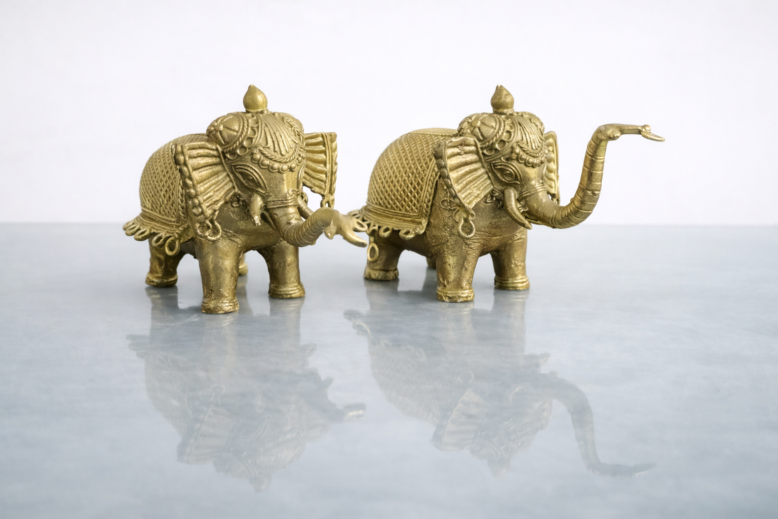 Royal Brass Elephant Duo – The Legacy of Dhokra /Handcrafted Brass Elephant Pair – Dhokra Art Decor - Image 5