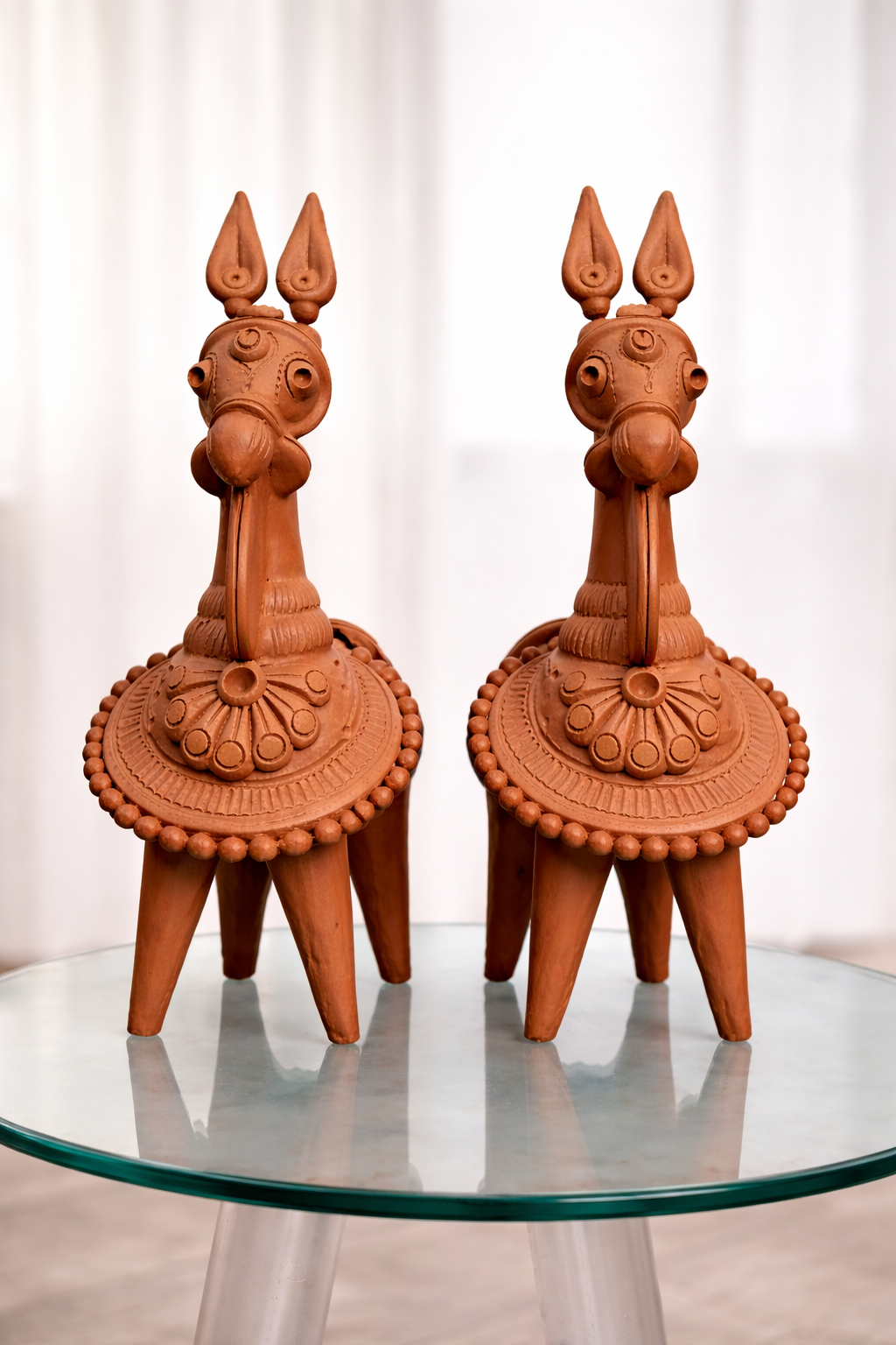 Terracotta Kathakali Horse Pair - Image 4