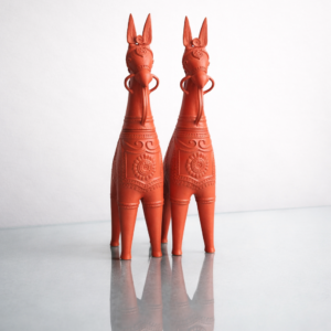 Terracotta Twin-Horse Figurine – Handcrafted Indian Folk Art | Ethnic Home Decor Accent