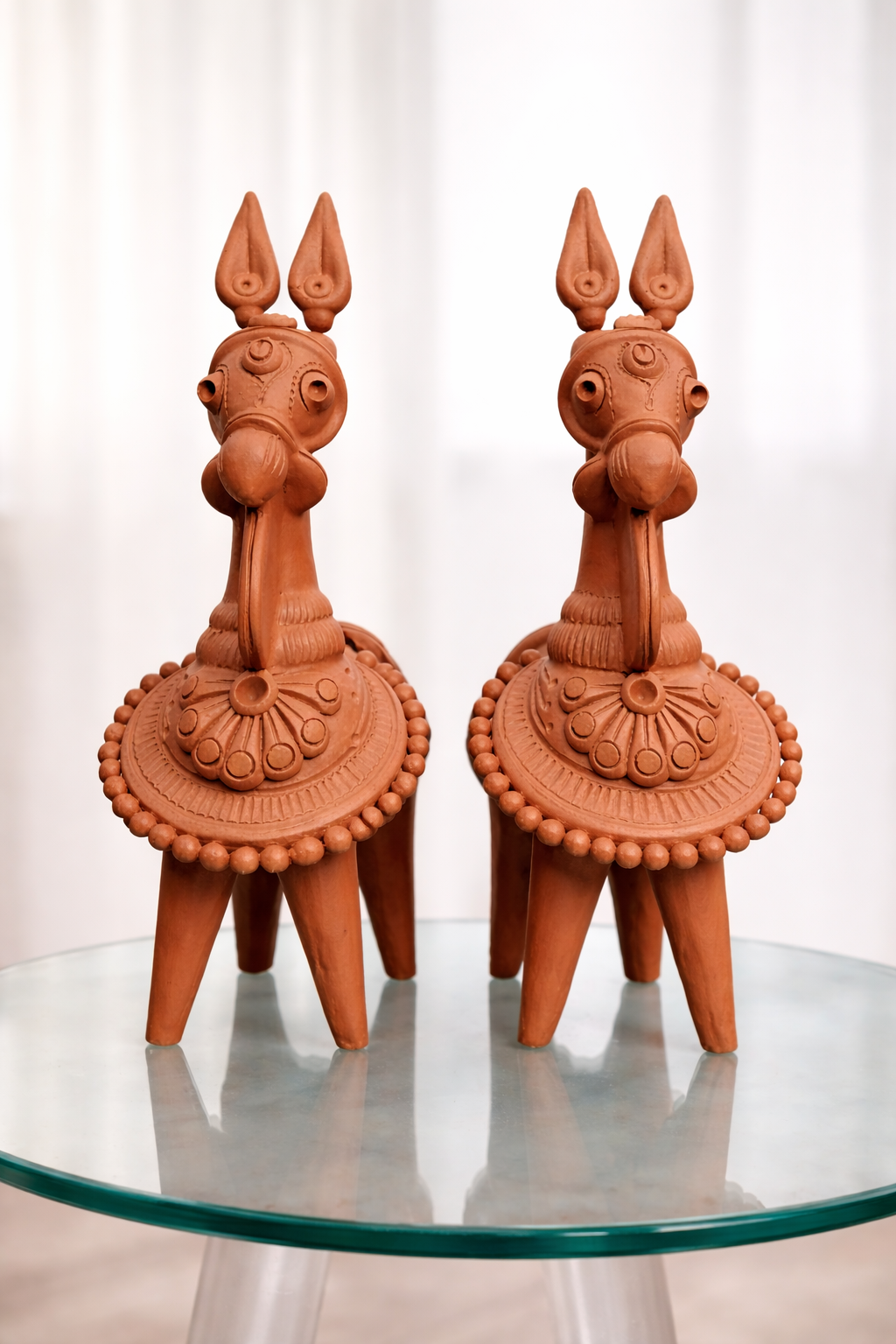 Terracotta Kathakali Horse Pair - Image 3