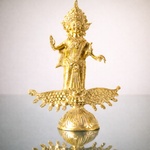 Dhokra Brass Lakshmi on Owl Statue – 9 x 6.3 inches | Tribal Handcrafted Art
