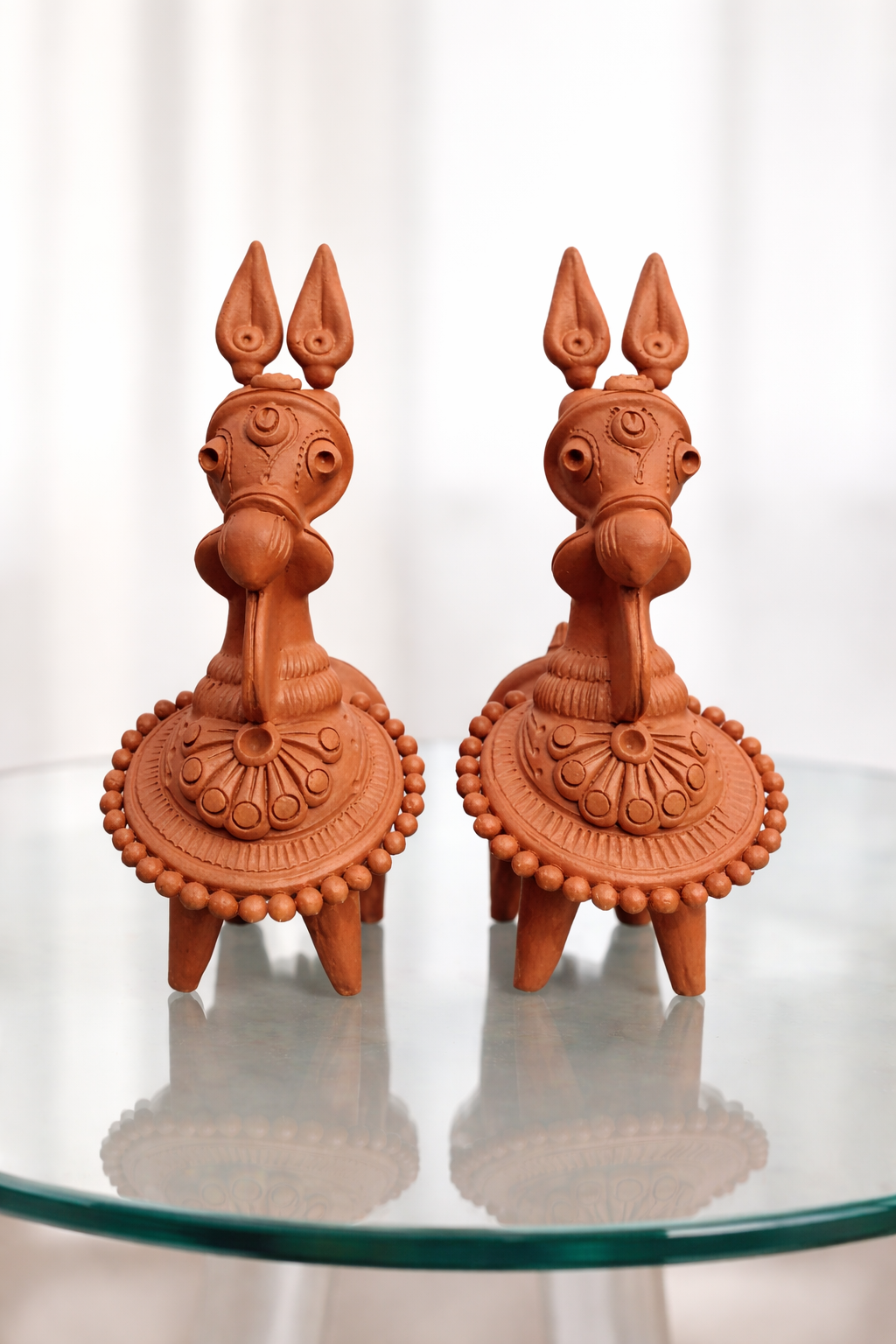 Terracotta Kathakali Horse Pair