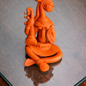 Terracotta Veena Saraswati – Seated Clay Idol 