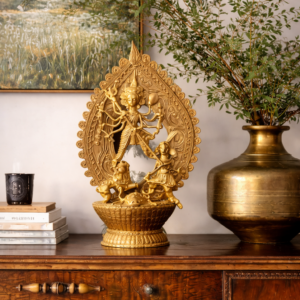 Nouka Durga Dhokra Brass Statue