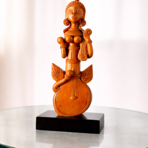 Terracotta Veena Saraswati – Handcrafted Clay Idol