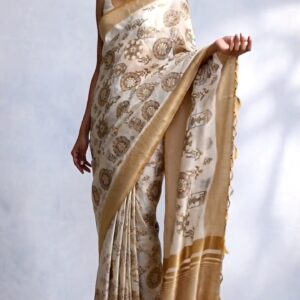 Embroidered Tribal Motif Assam Silk Saree
