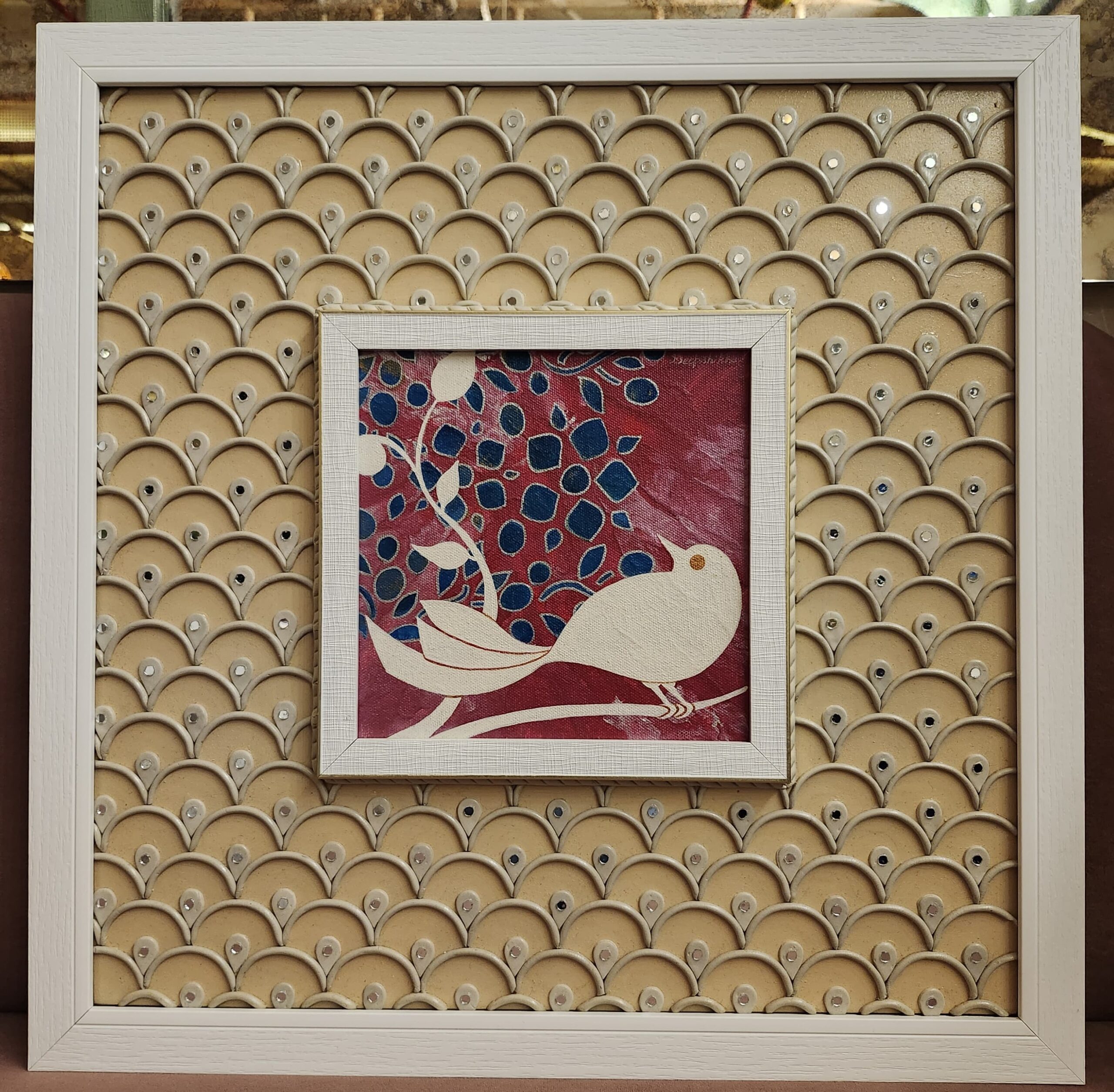 Handcrafted Acrylic & Clay Bird Wall Art – Set of - Image 4