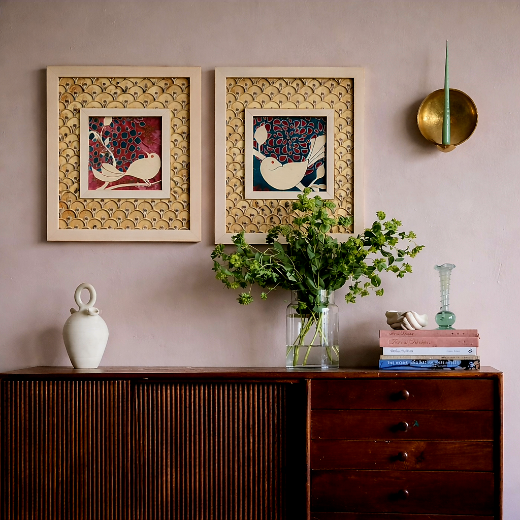 Handcrafted Acrylic & Clay Bird Wall Art – Set of - Image 2