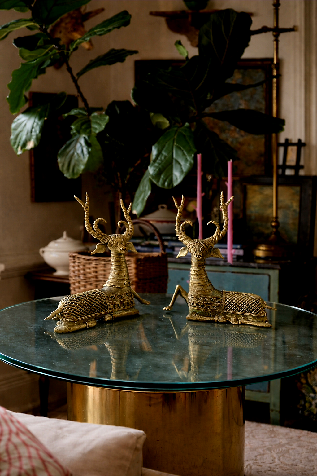 Handcrafted Brass Deer Pair