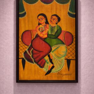 Kalighat Style painting - Companions on Mahogany