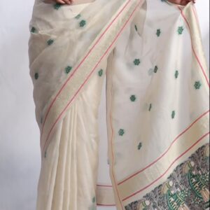 Shwetāra Green Motif Saree