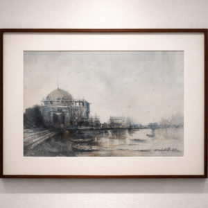 Original watercolour painting Lake