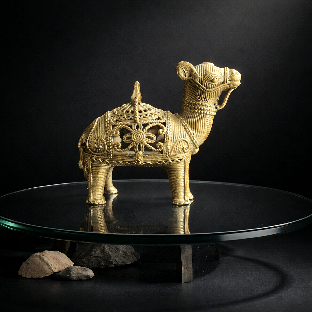 Dhokra Camel Figurine – Handcrafted Brass Decor - Image 2