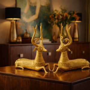 Dhokra Brass Deer Pair (Front Facing)