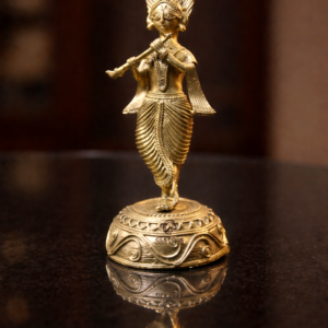 Brass Krishna Playing Flute Idol